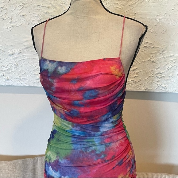 Superdown Women's Sonora Cross Back Mini Dress Colorful Open Back Sz S - Picture 3 of 9